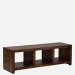 Sandoval Mango Wood TV Cabinet with Rattan Door Panels in Sandstone Finish - Image 3