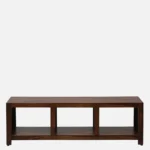 Sandoval Mango Wood TV Cabinet with Rattan Door Panels in Sandstone Finish - Image 4
