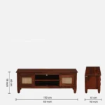 Pebblex Solid Acacia Wood TV Unit with Stone Texture Base in Pebble Grey - Image 8