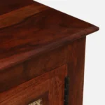 Pebblex Solid Acacia Wood TV Unit with Stone Texture Base in Pebble Grey - Image 9