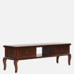 Mudrika Sheesham Wood TV Cabinet with Hand Carved Details in Raw Brown - Image 3