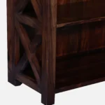 Driftola Mango Wood Book Rack with Rustic Distressed Finish and Iron Brackets - Image 2