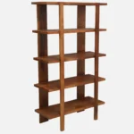 Grainvell Solid Acacia Wood Bookcase with Adjustable Shelves in Honey Oak - Image 4