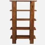 Grainvell Solid Acacia Wood Bookcase with Adjustable Shelves in Honey Oak - Image 6