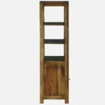 Varunex Mango Wood Bookshelf with Waterfall Edge Top in Blue Wash Finish - Image 2