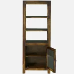 Varunex Mango Wood Bookshelf with Waterfall Edge Top in Blue Wash Finish - Image 5