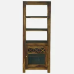 Varunex Mango Wood Bookshelf with Waterfall Edge Top in Blue Wash Finish - Image 7