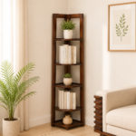 Sunora Engineered Wood Bookshelf with Gold Trim Legs in Desert Sand White