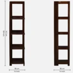 Sunora Engineered Wood Bookshelf with Gold Trim Legs in Desert Sand White - Image 3
