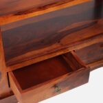 Smriti Solid Sheesham Wood Bookcase with Adjustable Shelves in Warm Brown Finish - Image 8
