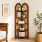 Dharitri Solid Sheesham Wood Bookshelf in Natural Oak Finish