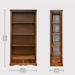 Praangan Solid Sheesham Wood Bookshelf in Walnut Brown Finish - Image 6