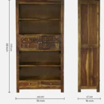 Kramik Solid Sheesham Wood Bookshelf in Natural Oak Finish - Image 3
