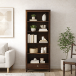 Vistar Solid Sheesham Wood Bookshelf in Antique Teak Finish