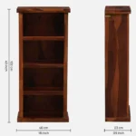 Lambvar Solid Sheesham Wood Book Rack in Warm Walnut Finish - Image 3