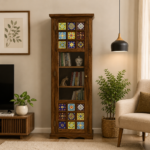Ishaan Sheesham Wood Library Bookshelf In Walnut Finish