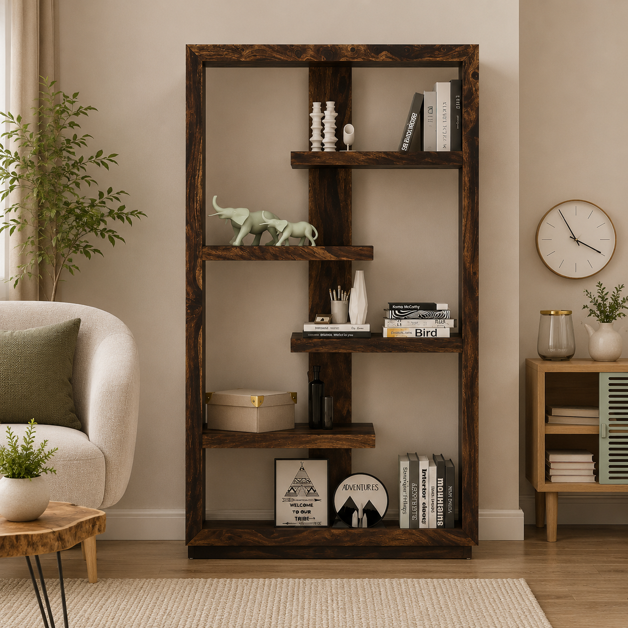 Reyansh-Sheesham-Wood-Bookshelf-classicwood-1.png Reyansh Sheesham Wood Bookshelf - Image 1