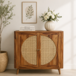 Vivaan Sheesham Wood Organizer Cabinet In Provincial Teak Finish