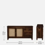 Kavya Sheesham Wood Multipurpose Cabinet In Natural Finish - Image 9