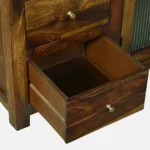 Myra Solid Wood Storage Cabinet With Shelves In Honey Oak Finish - Image 3