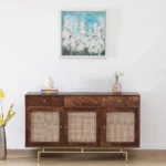 Kiara Sheesham Wood Display Cabinet In Walnut Finish