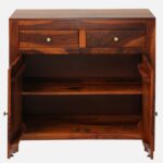 Daksh Solid Sheesham Wood Cabinet For Living Room In Natural Finish - Image 2