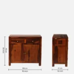 Daksh Solid Sheesham Wood Cabinet For Living Room In Natural Finish - Image 3