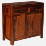 Daksh Solid Sheesham Wood Cabinet For Living Room In Natural Finish - Image 5