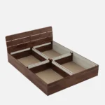 Corin Solid Teak Wood King Size Bed Without Storage in Dark Walnut Finish - Image 4