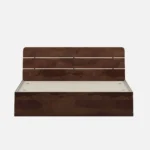 Corin Solid Teak Wood King Size Bed Without Storage in Dark Walnut Finish - Image 9