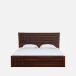 Elwyn Acacia Wood Queen Size Hydraulic Storage Bed in Warm Brown Finish - Image 4