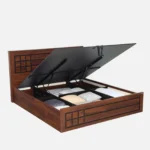 Elwyn Acacia Wood Queen Size Hydraulic Storage Bed in Warm Brown Finish - Image 5