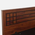 Elwyn Acacia Wood Queen Size Hydraulic Storage Bed in Warm Brown Finish - Image 8