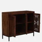 Anay Solid Sheesham Wood Utility Storage Cabinet in Provincial Teak Finish - Image 5