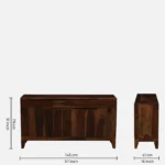 Verona Solid Sheesham Wood Cabinet with Shelves in Honey Oak Finish - Image 3