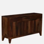 Verona Solid Sheesham Wood Cabinet with Shelves in Honey Oak Finish - Image 7