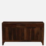 Verona Solid Sheesham Wood Cabinet with Shelves in Honey Oak Finish - Image 8
