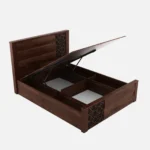 Jorwin Sheesham Solid Wood Queen Size Hydraulic Storage Bed in Light Oak Finish - Image 6