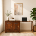 Valencia Solid Wood Storage Cabinet in Walnut Finish