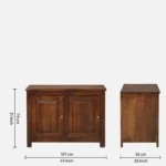Valencia Solid Wood Storage Cabinet in Walnut Finish - Image 2
