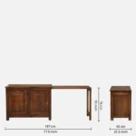 Valencia Solid Wood Storage Cabinet in Walnut Finish - Image 6