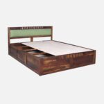 Taldric Mango Wood Queen Size Hydraulic Storage Bed in Pecan Brown Finish - Image 6
