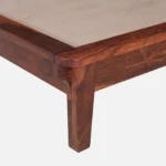 Welvorn Acacia Wood Queen Size Bed Without Storage in Wheat Walnut Finish - Image 6