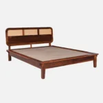 Welvorn Acacia Wood Queen Size Bed Without Storage in Wheat Walnut Finish - Image 8