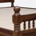 Zelvyn Teak Solid Wood Queen Size Hydraulic Bed With Storage in Copper Teak Finish - Image 4
