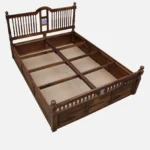 Zelvyn Teak Solid Wood Queen Size Hydraulic Bed With Storage in Copper Teak Finish - Image 9