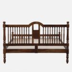 Craldric Acacia Solid Wood Queen Size Bed Without Storage in Peanut Teak Finish - Image 2