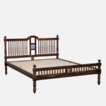 Craldric Acacia Solid Wood Queen Size Bed Without Storage in Peanut Teak Finish - Image 5