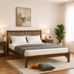 Pransh King Size Wooden Bed In Provincial Teak Finish
