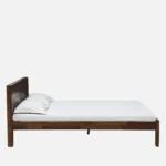 Orlena Sheesham Wood Bed Without Storage With Modern Headboard - Image 3